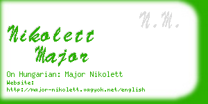 nikolett major business card